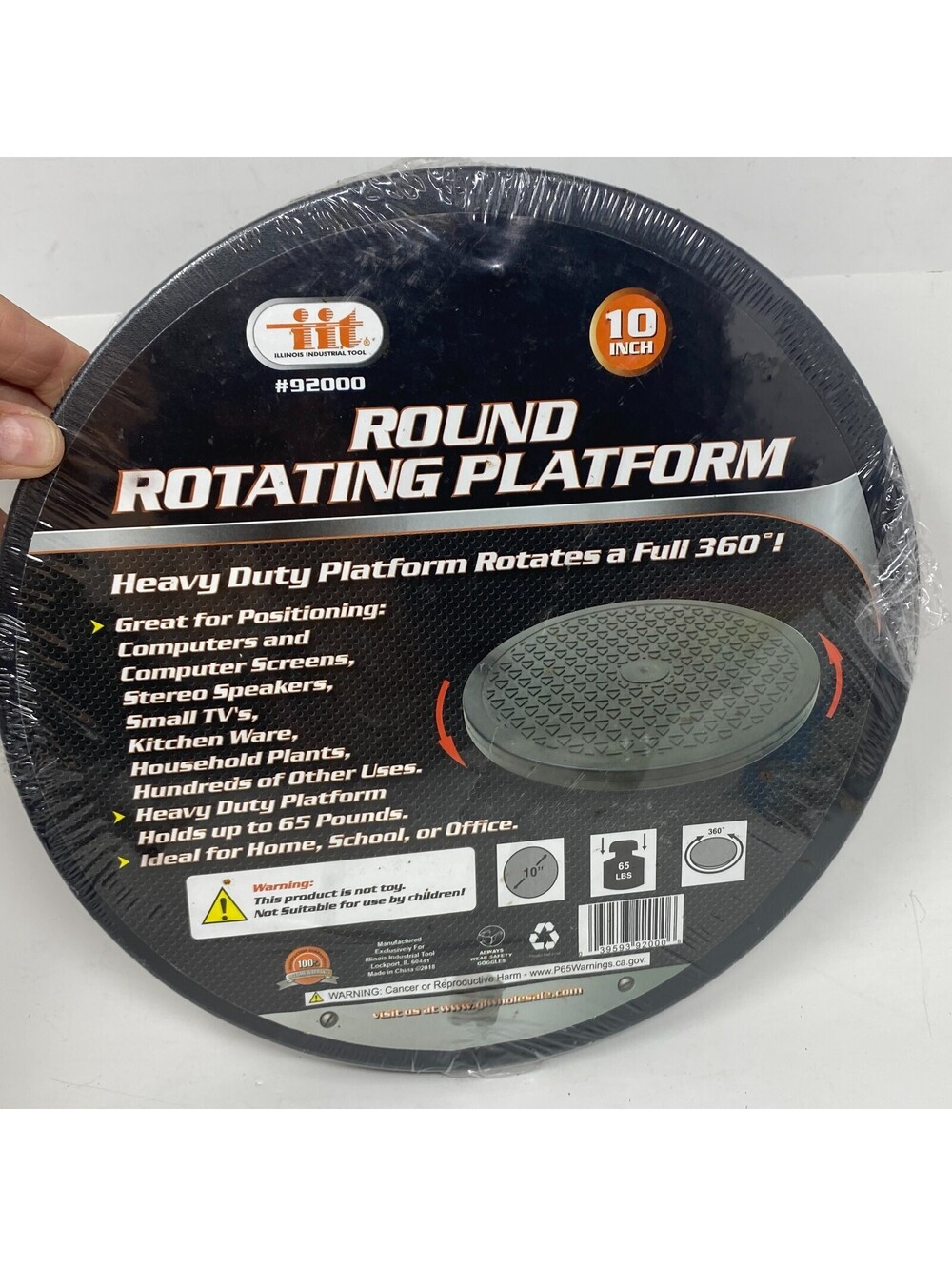IIT 10 Inch Round Rotating Platform Turntable Lazy Susan 65 Lbs Capacity #92000